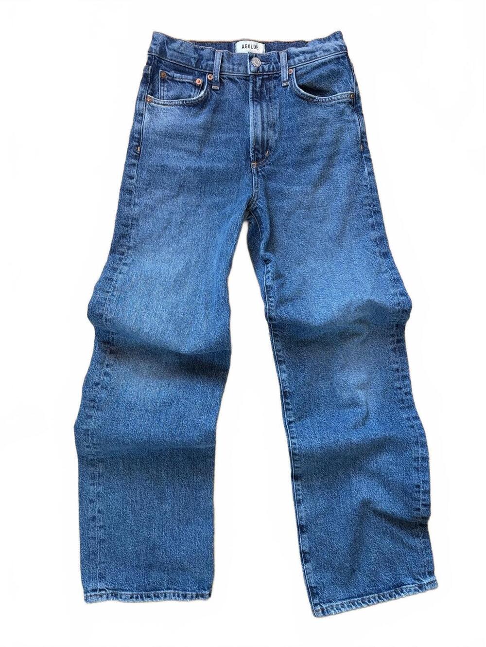 AGOLDE Harper Jeans Womens Size 24 Medium Wash Blue High Rise Straight Leg